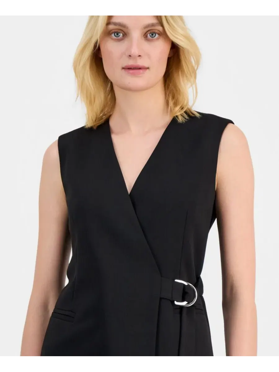 Комплект из жилета с поясом и брюк-клеш Anne Klein — изображение 3 из 4, черный