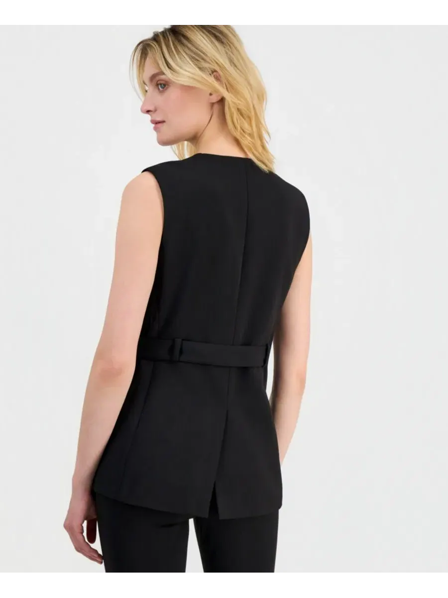 Комплект из жилета с поясом и брюк-клеш Anne Klein — изображение 4 из 4, черный
