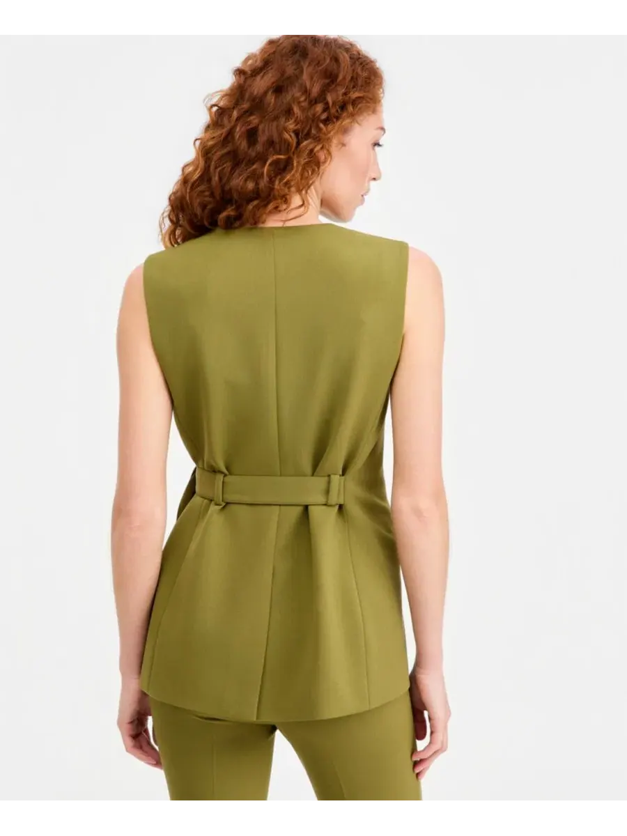 Женский костюм-двойка с жилетом и брюками Anne Klein — изображение 4 из 4, зеленый