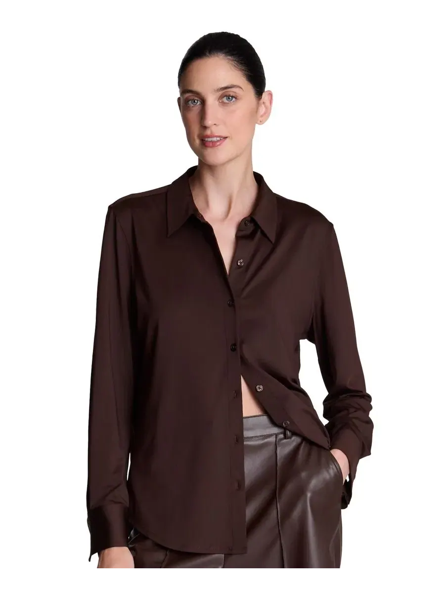 Рубашка Metro Knit с длинным рукавом Kenneth Cole, Medium Bark