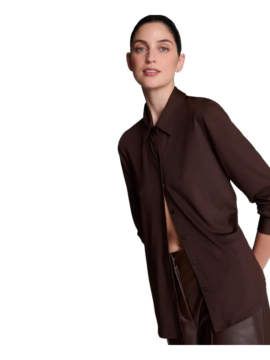 Рубашка Metro Knit с длинным рукавом Kenneth Cole, Medium Bark — изображение 5 из 7
