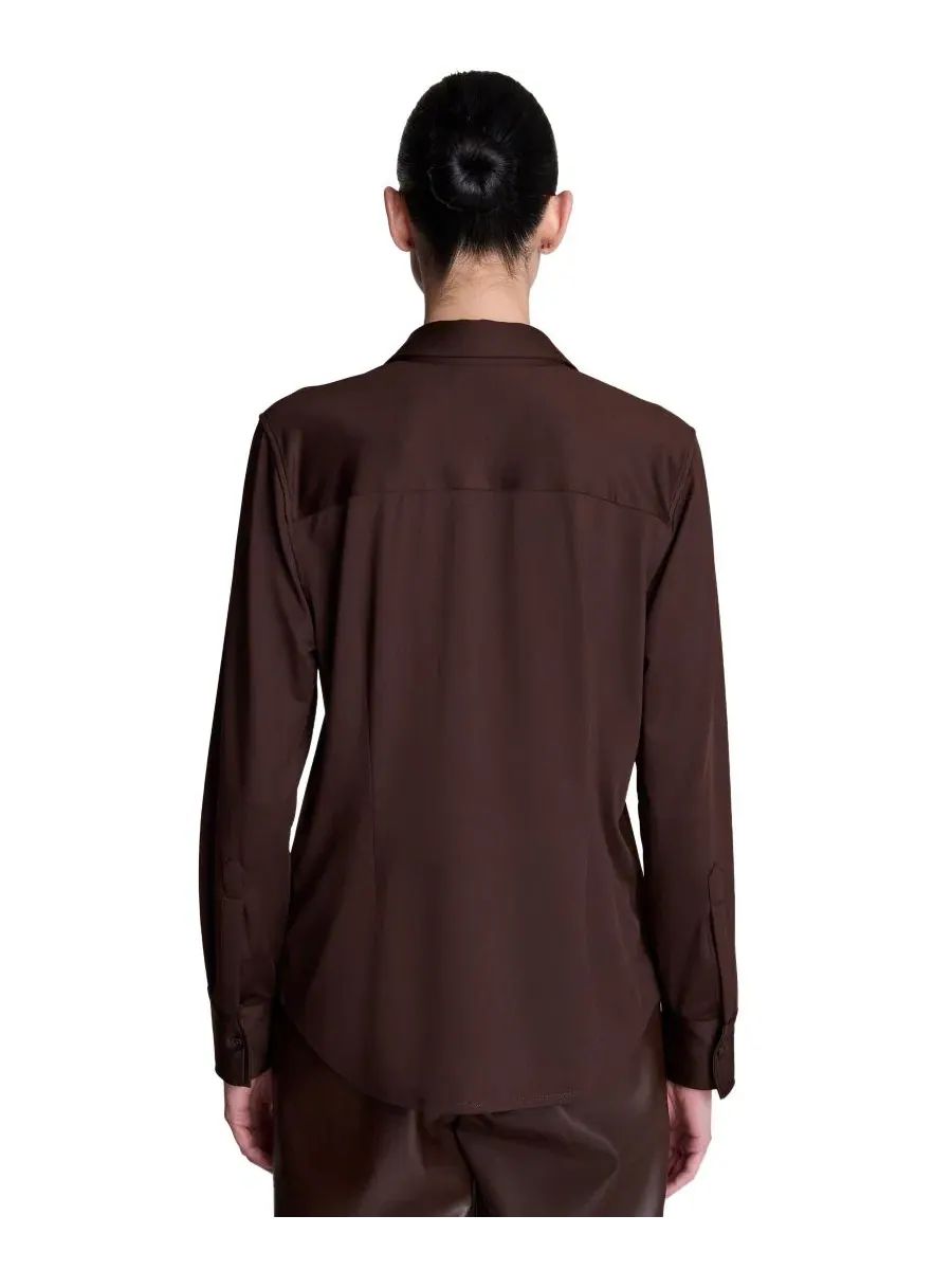 Рубашка Metro Knit с длинным рукавом Kenneth Cole, Medium Bark — изображение 7 из 7