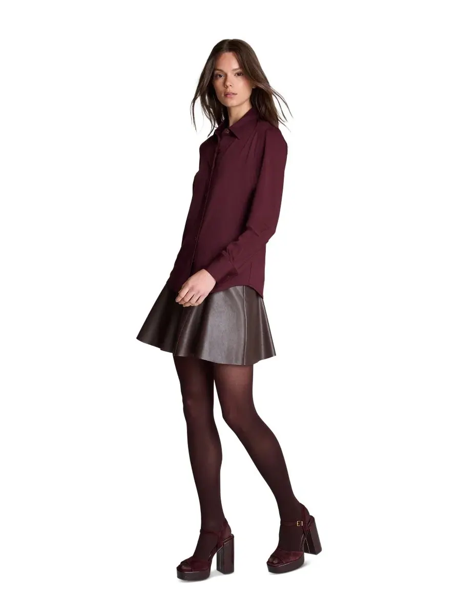 Женская рубашка Metro Knit с длинным рукавом и пуговицами Kenneth Cole, Sugar Beet — изображение 4 из 7