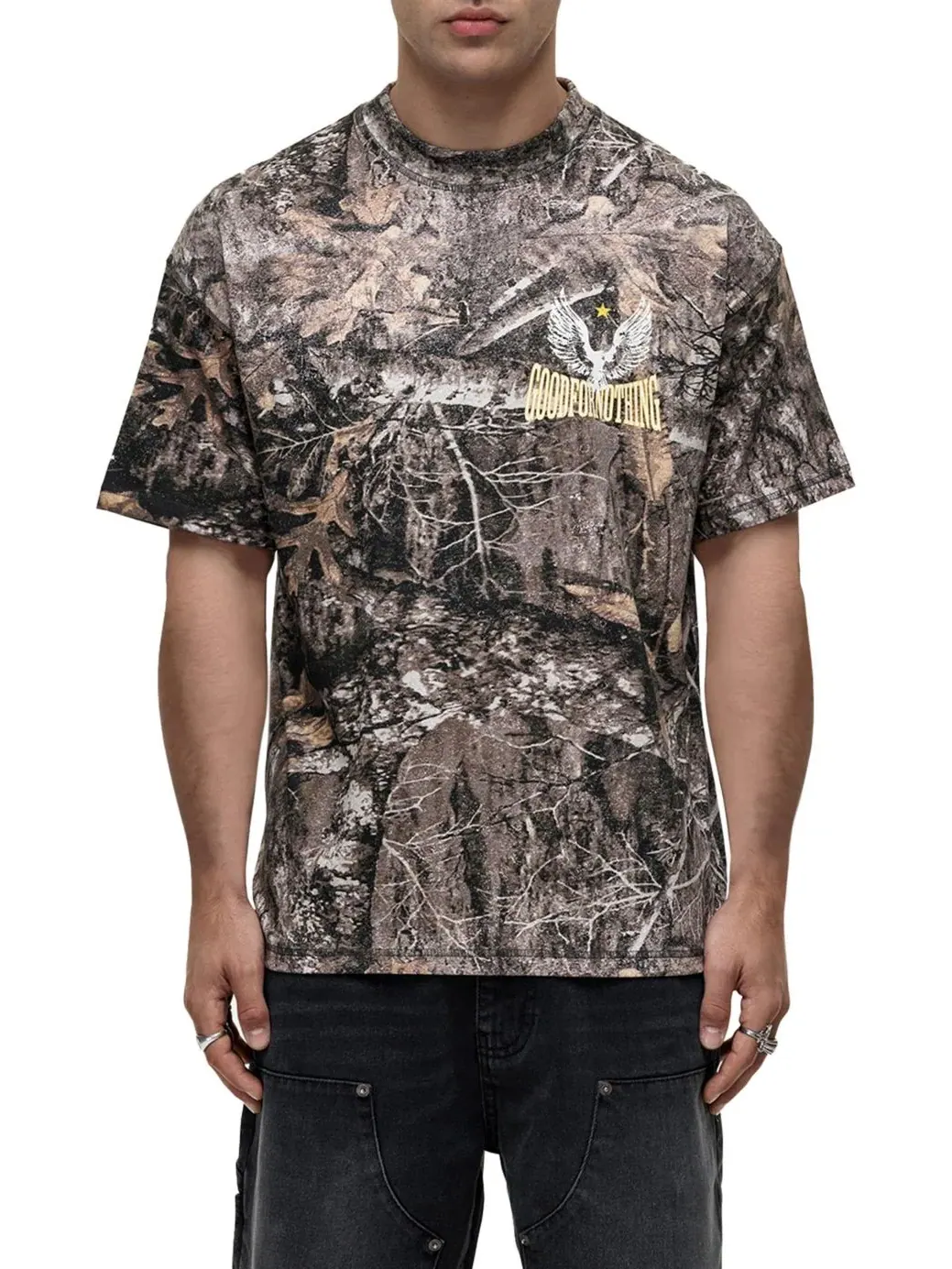 Футболка с принтом Arizona Woodland Camo Good For Nothing — зеленый
