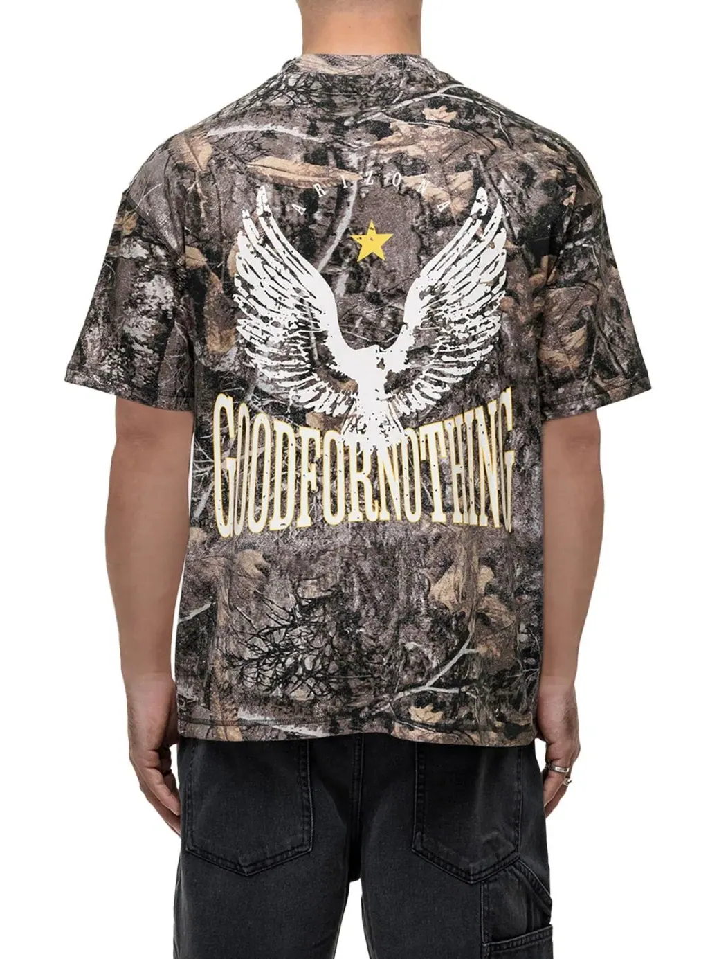 Футболка с принтом Arizona Woodland Camo Good For Nothing — изображение 4 из 4, зеленый