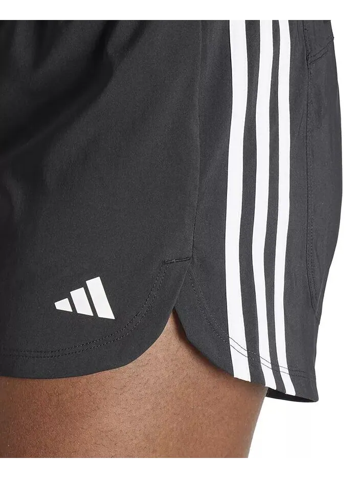 Женские тканые шорты с высокой посадкой и 3 полосками для тренинга Pacer adidas — изображение 4 из 7, черный/белый