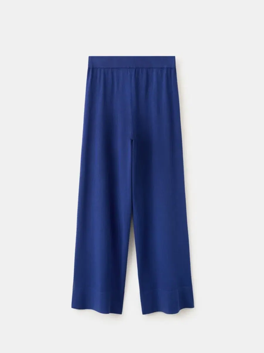 Брюки прямого кроя с эластичным поясом, модель Straight-Fit Trousers MANGO — изображение 2 из 15, яркий синий