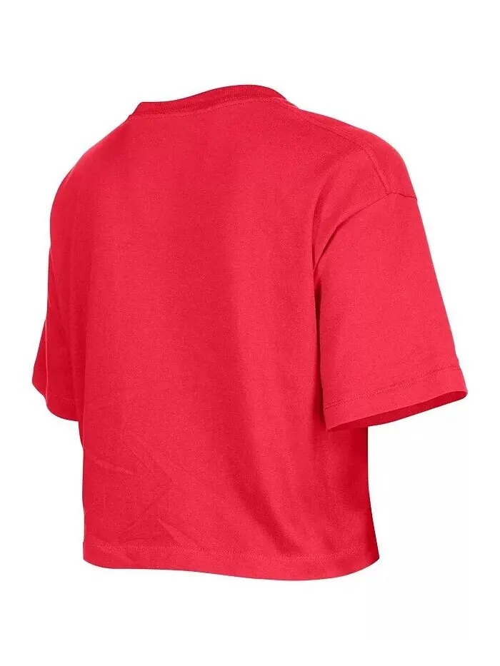 Женская укороченная футболка Red Chicago Bulls New Era — изображение 2 из 3, красный