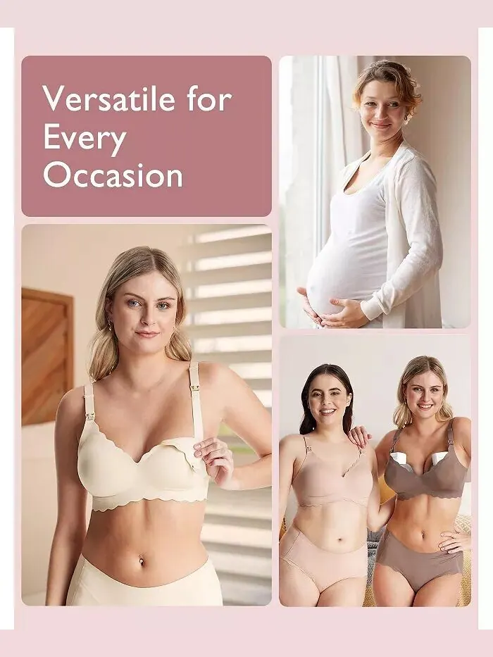 Бюстгальтер для кормления Maternity Jelly Strip YN46 Momcozy — изображение 3 из 7, бежевый