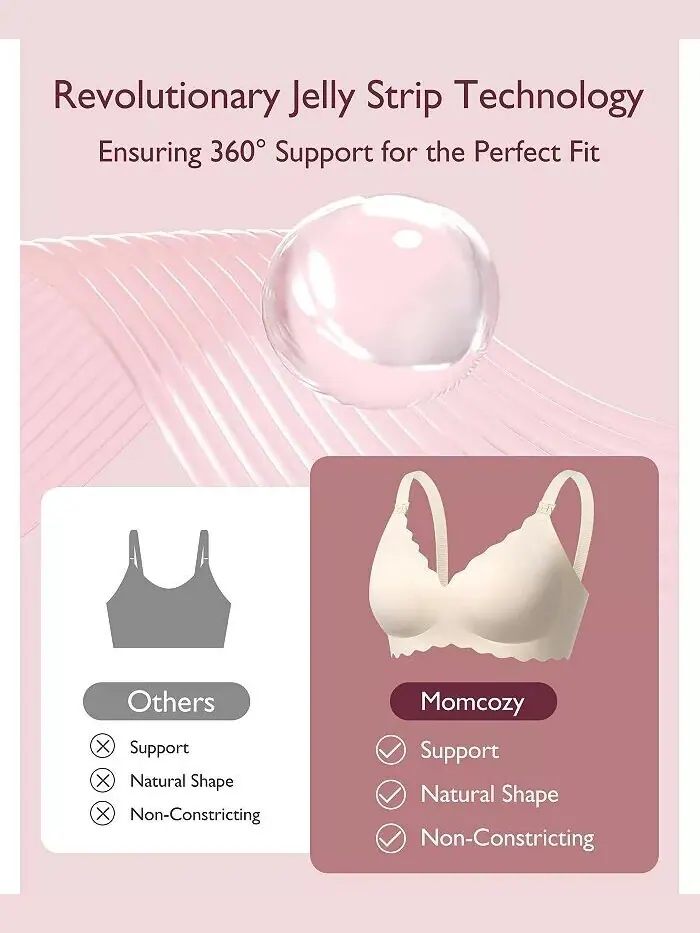 Бюстгальтер для кормления Maternity Jelly Strip YN46 Momcozy — изображение 6 из 7, бежевый
