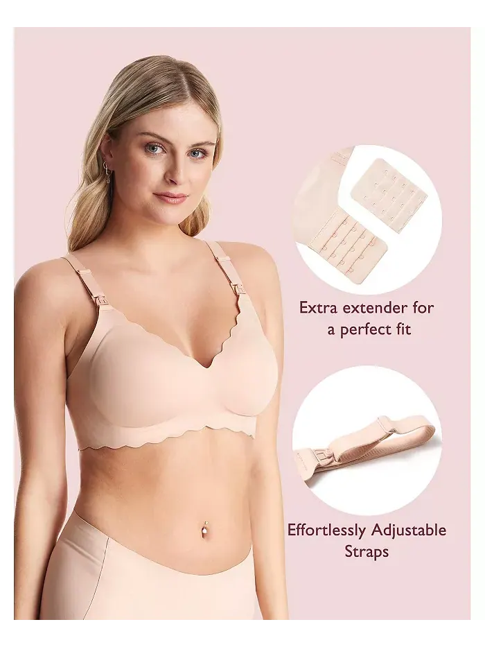 Дорожный бюстгальтер для кормления Maternity Jelly strip YN46 Momcozy — изображение 2 из 8, розовый
