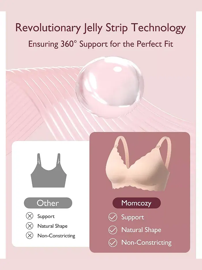 Дорожный бюстгальтер для кормления Maternity Jelly strip YN46 Momcozy — изображение 4 из 8, розовый