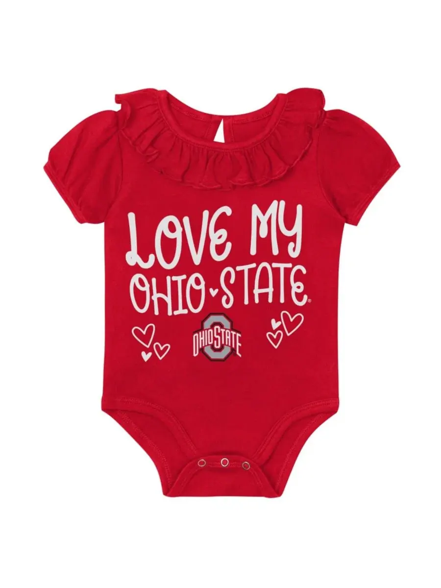 Комплект боди для малышей с рюшами, с принтом, Ohio State Buckeyes Outerstuff — изображение 4 из 5, серый