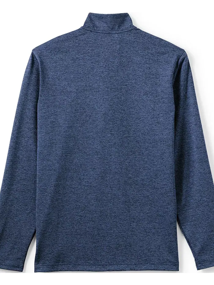 Мужская унисекс футболка Quarter Zip Pullover с технологией быстрой сушки Space Dye Lands' End — изображение 3 из 4, синий
