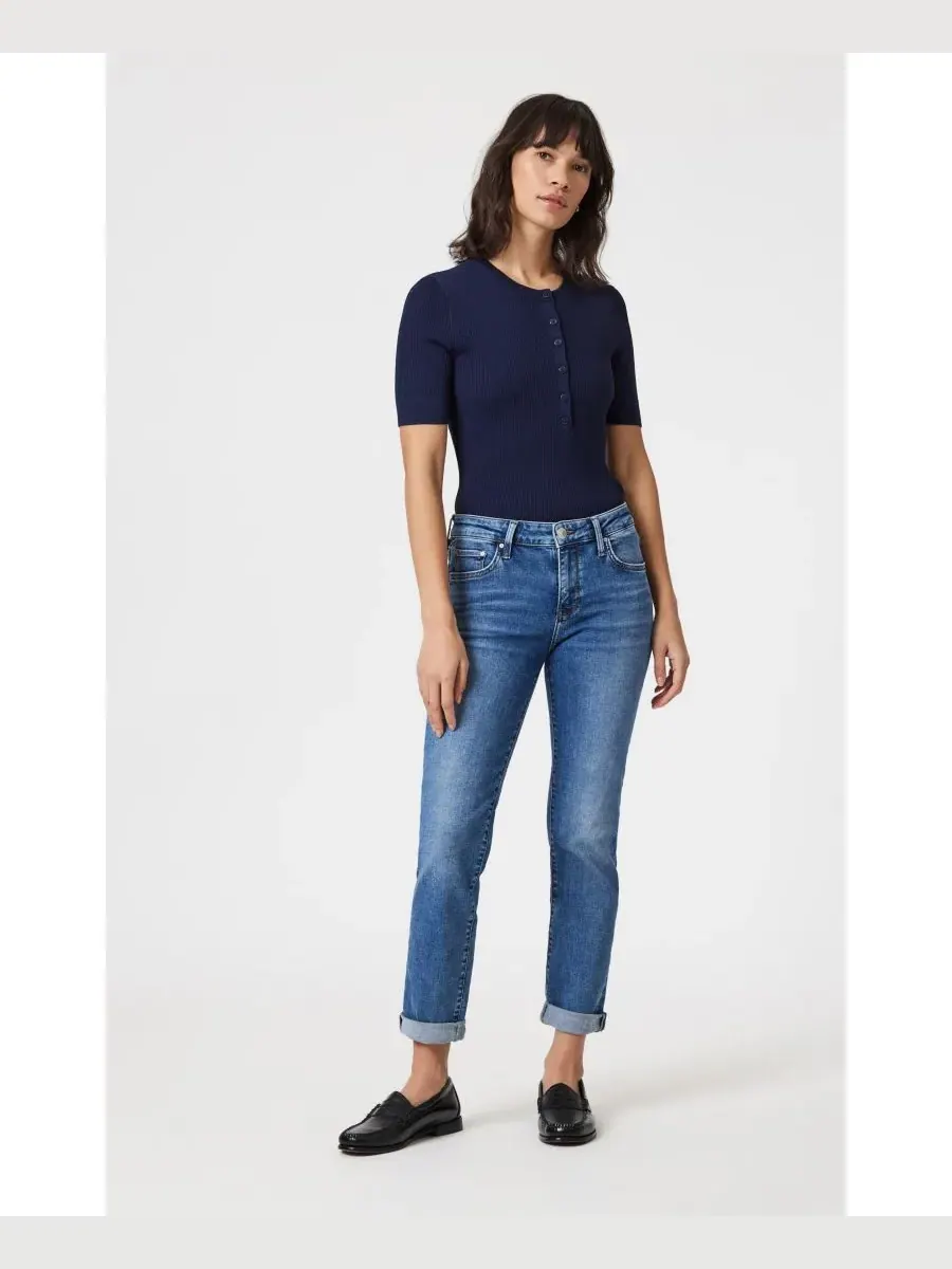 Женская обувь Mavi Emma Slim Boyfriend In Mid Brushed Tribeca Mavi Jeans — изображение 4 из 5, синий