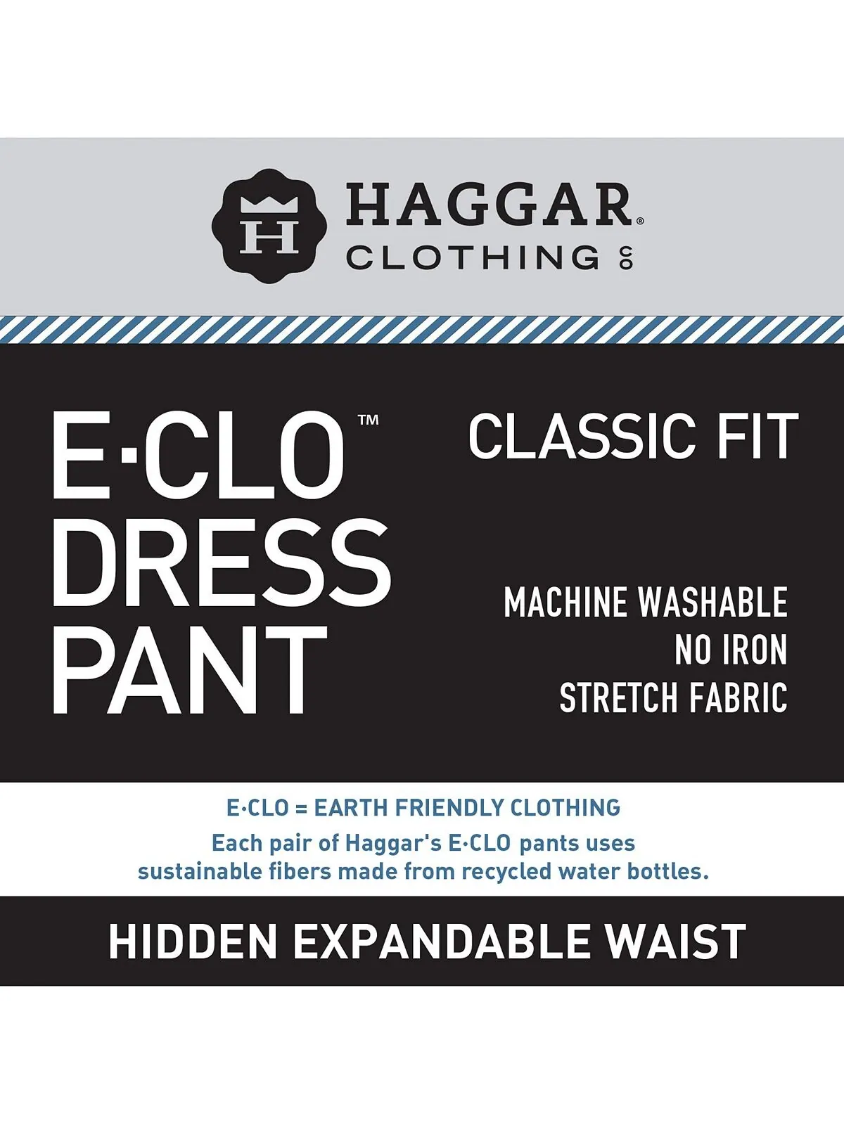 Мужские классические брюки Eclo Stria Classic Fit с плоской передней частью и расширяемыми — 6