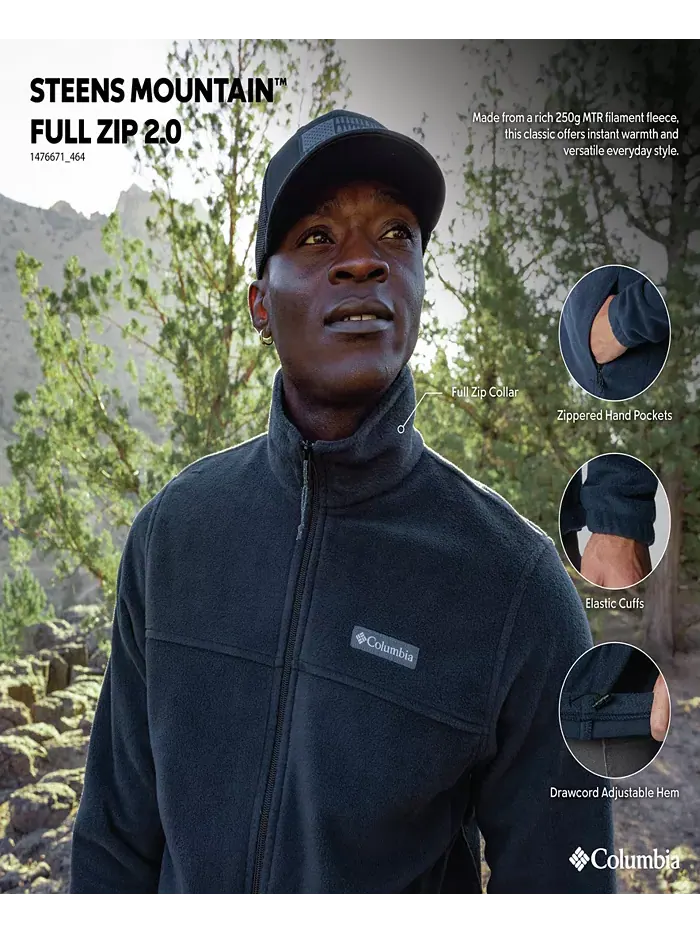 Мужская флисовая куртка Steens Mountain Full Zip 2.0 Columbia — изображение 9 из 13, темно-синий