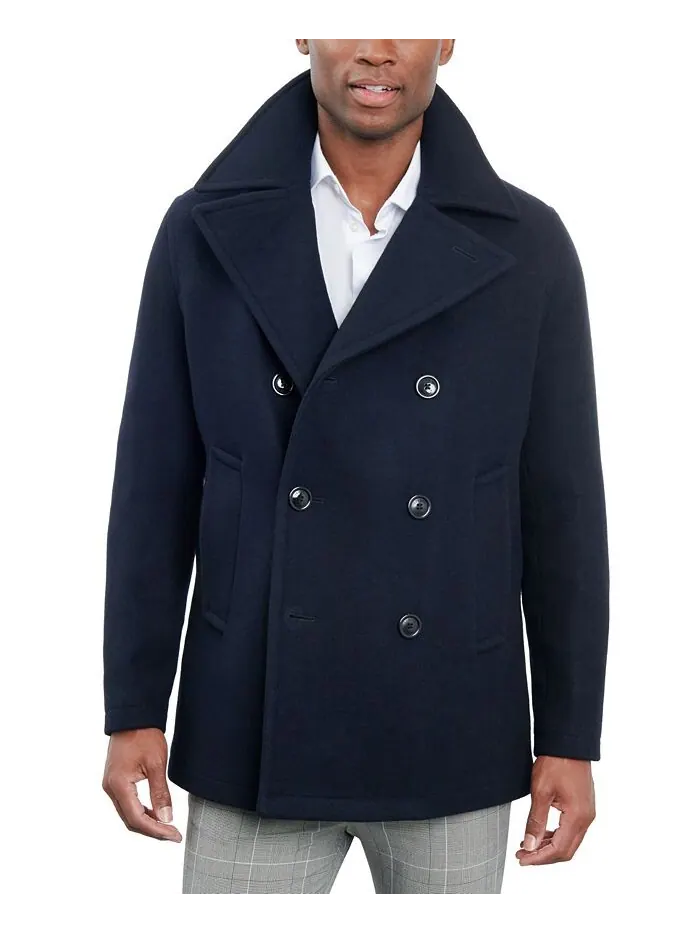Пальто London Fog Double-Breasted Wool Blend — изображение 4 из 6, темно-синий