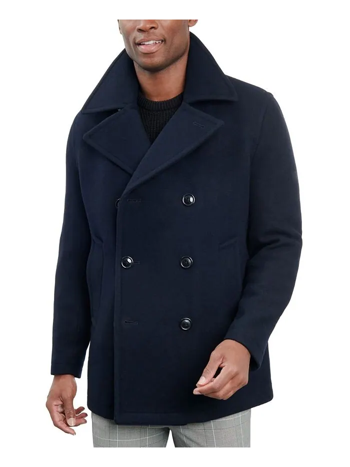 Пальто London Fog Double-Breasted Wool Blend — изображение 6 из 6, темно-синий