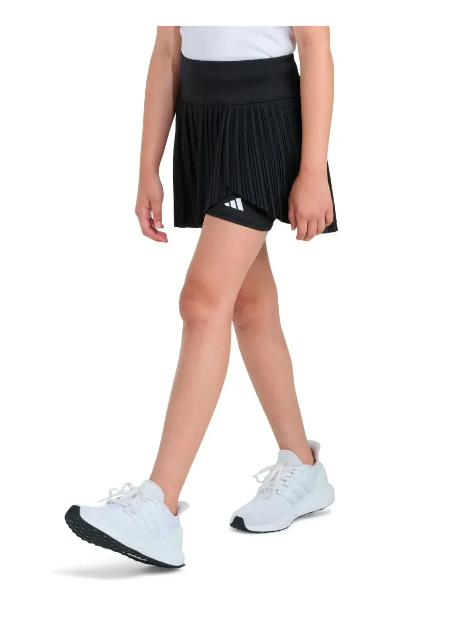 Шорты-юбка из плетеной ткани с плиссировкой для девочек 8-14 лет Adidas — изображение 2 из 4, черный