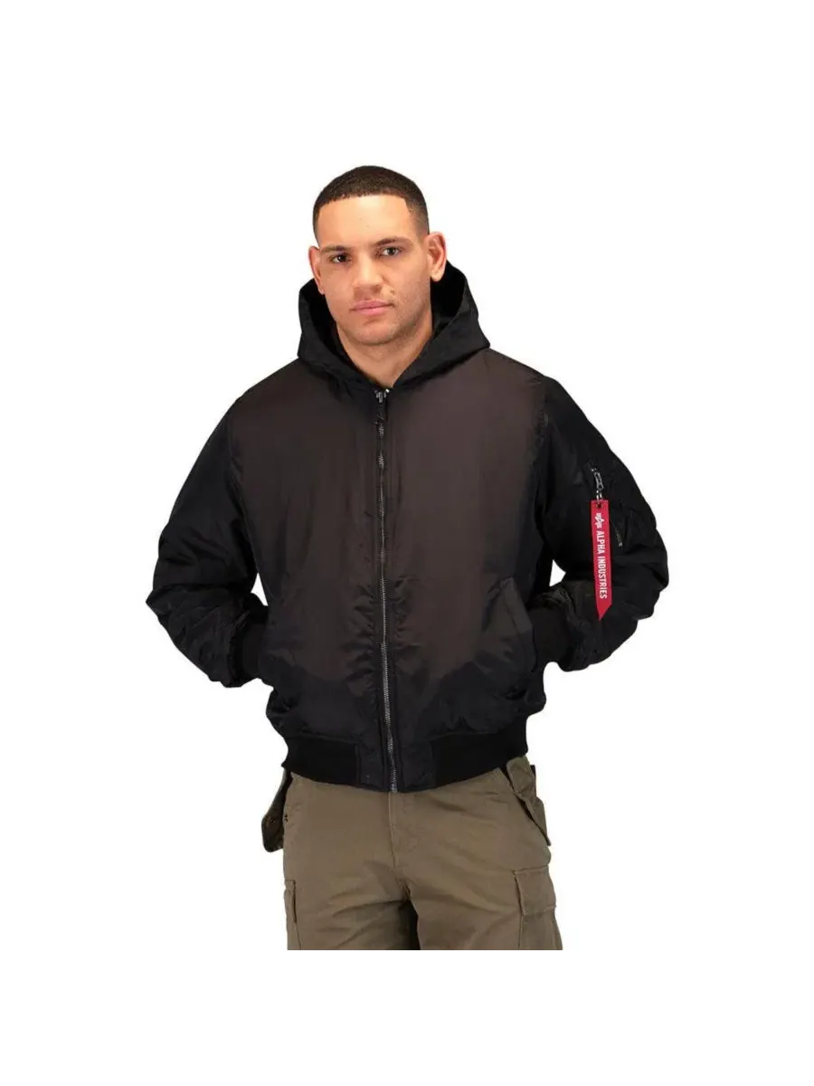 Куртка-бомбер с капюшоном из оксфордского нейлона, модель MA-1 Hooded Oxford Flight Jacket Alpha