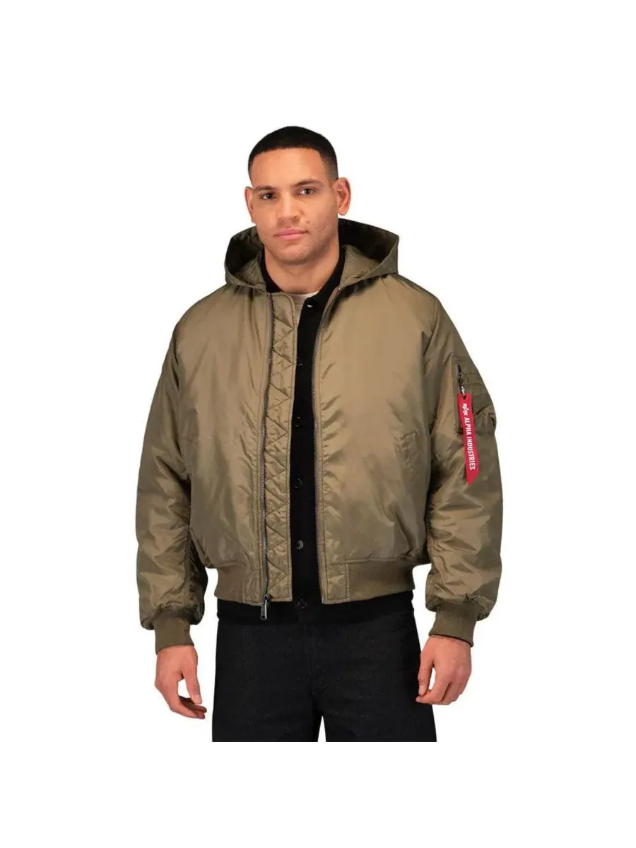 Куртка-бомбер с капюшоном из оксфордского нейлона Ma-1 Hooded Oxford Flight Jacket Alpha Industries — изображение 1 из 3