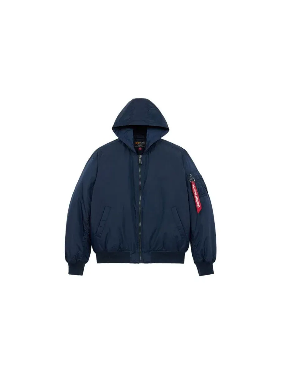 Куртка MA-1 с капюшоном из оксфордского нейлона Alpha Industries — изображение 2 из 3, синий