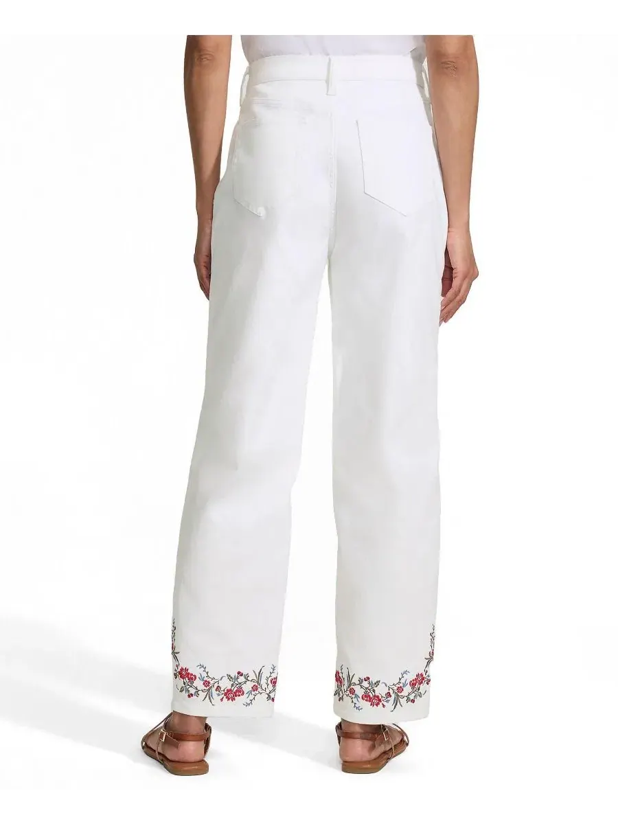 Джинсы с высокой посадкой и крой-бабочка — изображение 2 из 4, белый