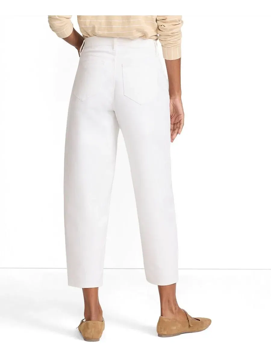 Джинсы-бабочка с высокой посадкой и укороченной штаниной Petite Denim High Rise Barrel Leg Ankle — изображение 2 из 4, белый