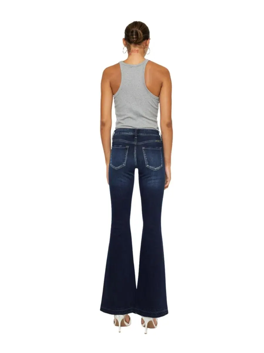 Джинсы клеш с заниженной талией Lurice Mid Rise Flare Jeans KanCan — изображение 2 из 10, черный