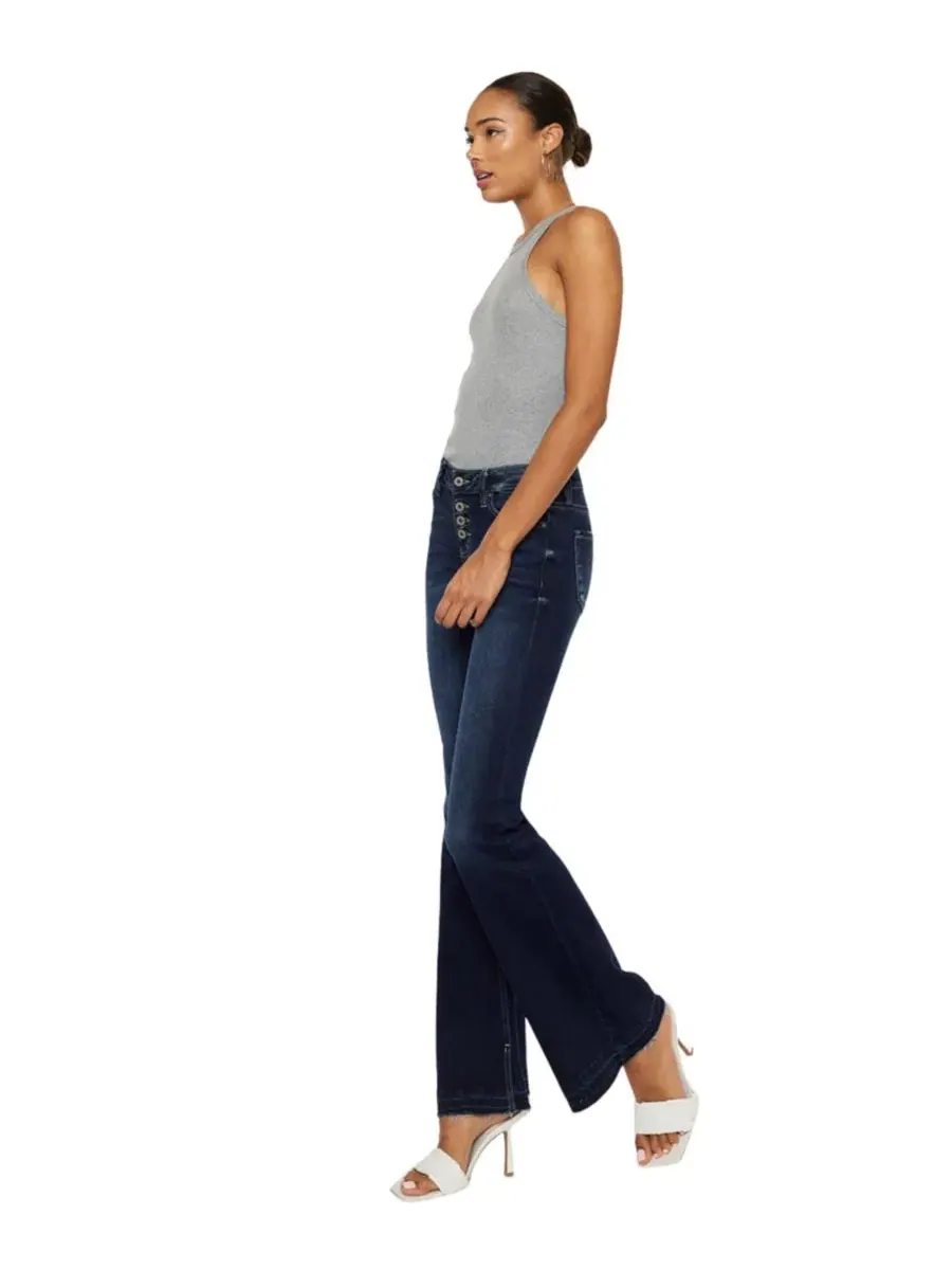 Джинсы клеш с заниженной талией Lurice Mid Rise Flare Jeans KanCan — изображение 3 из 10, черный
