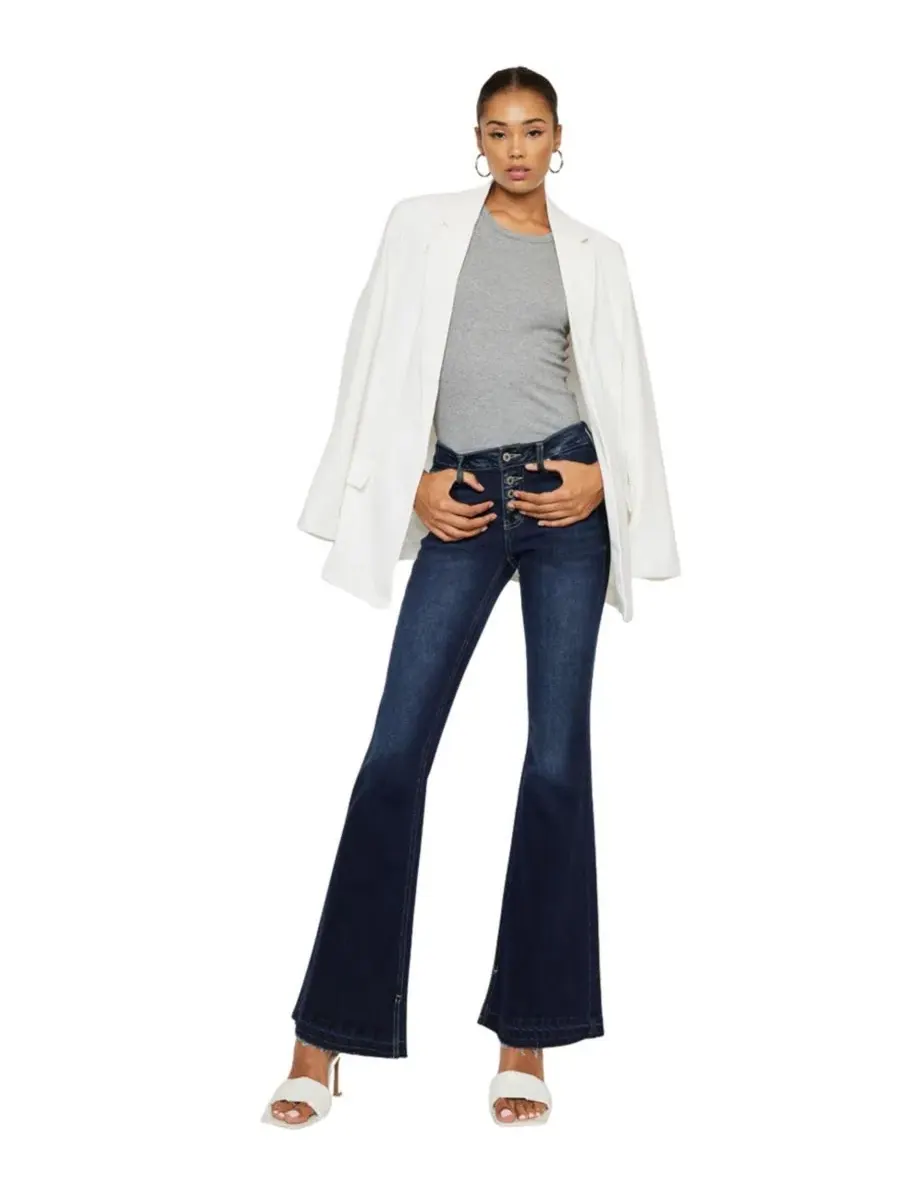Джинсы клеш с заниженной талией Lurice Mid Rise Flare Jeans KanCan — изображение 7 из 10, черный
