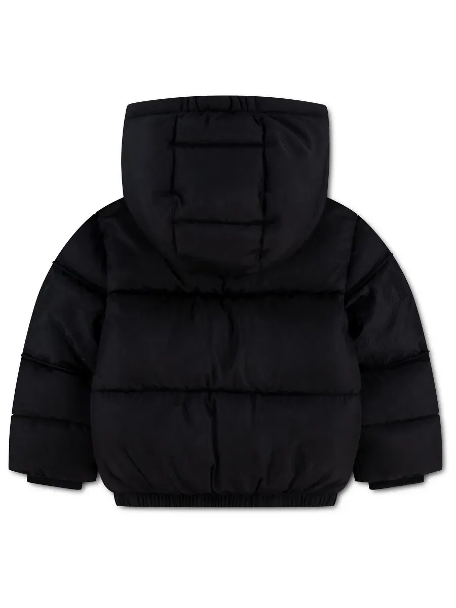 Детский пуховик Jacquard Logo Mixed Media Puffer Jacket Nike — изображение 2 из 4, черный