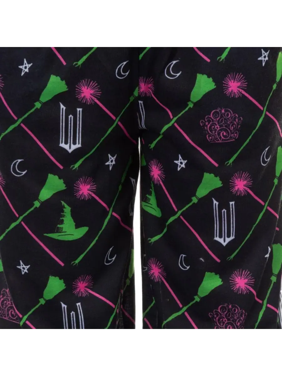 Пижамные штаны с принтом Elphaba and Glinda Broom Wand Charms Wicked — изображение 3 из 3, черный