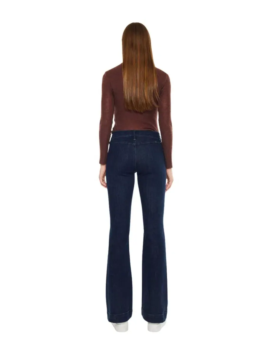 Женские джинсы Star Mid Rise Bootcut Kancan — изображение 2 из 8, темный синий