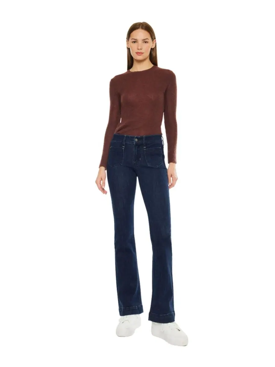 Женские джинсы Star Mid Rise Bootcut Kancan — изображение 4 из 8, темный синий