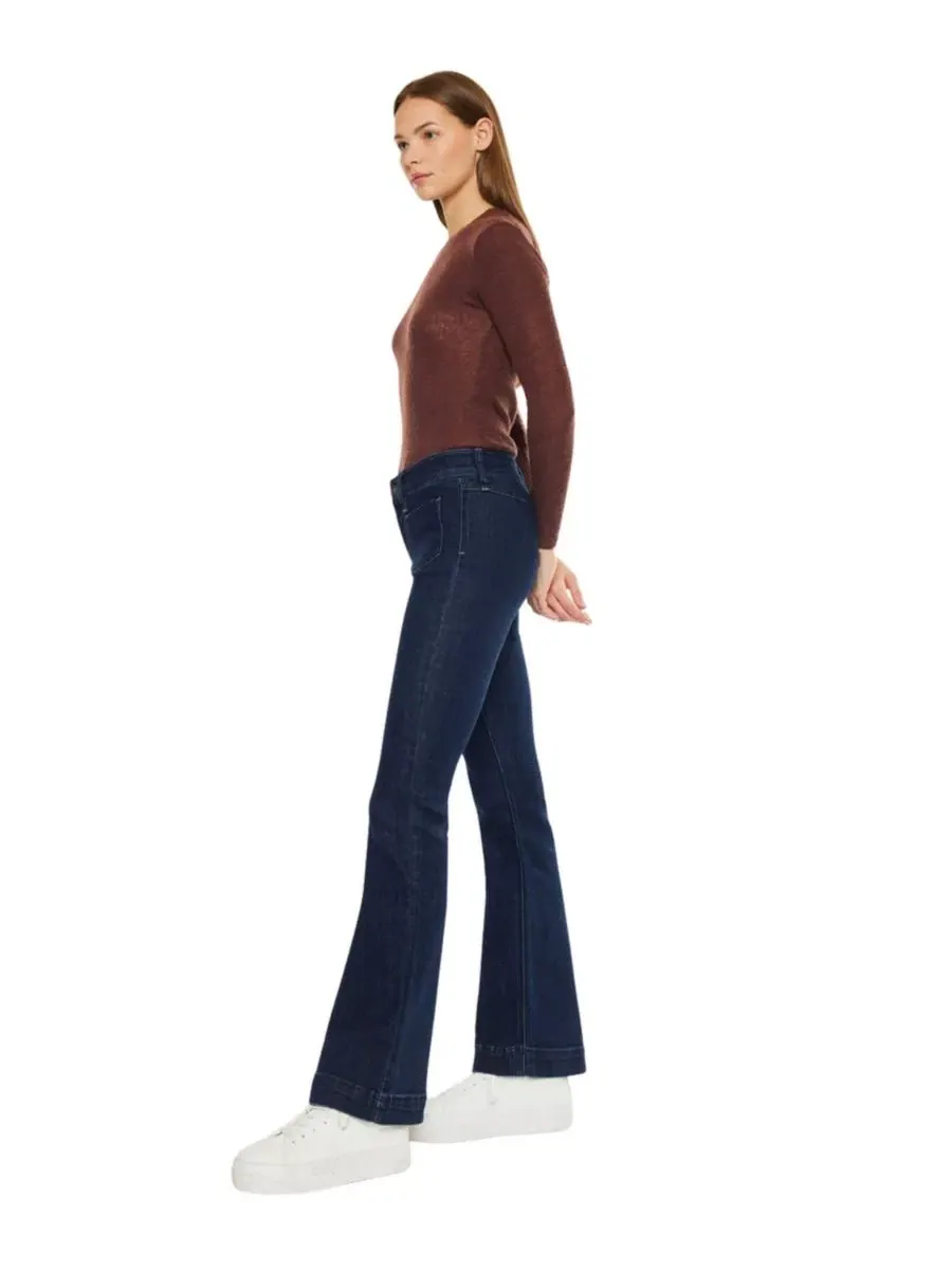 Женские джинсы Star Mid Rise Bootcut Kancan — изображение 5 из 8, темный синий