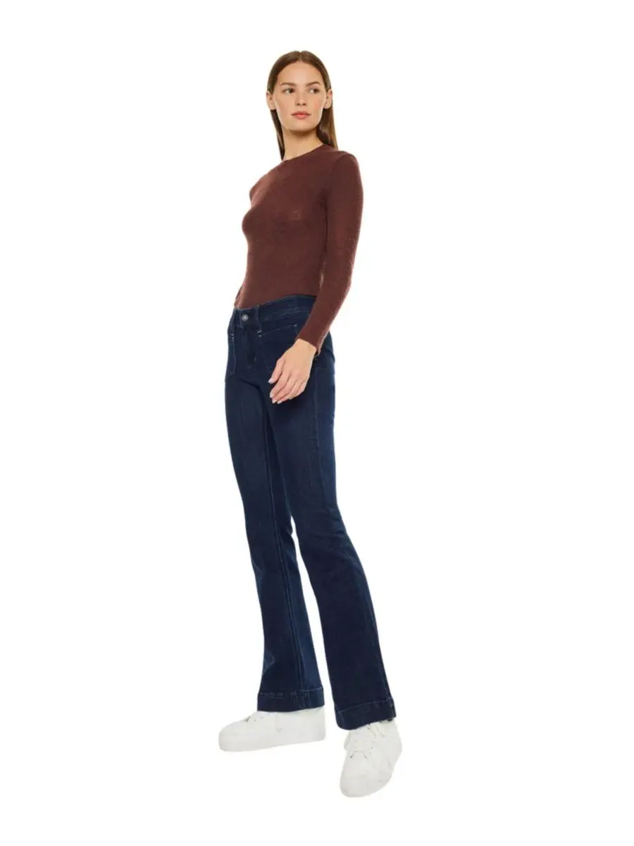 Женские джинсы Star Mid Rise Bootcut Kancan — изображение 6 из 8, темный синий