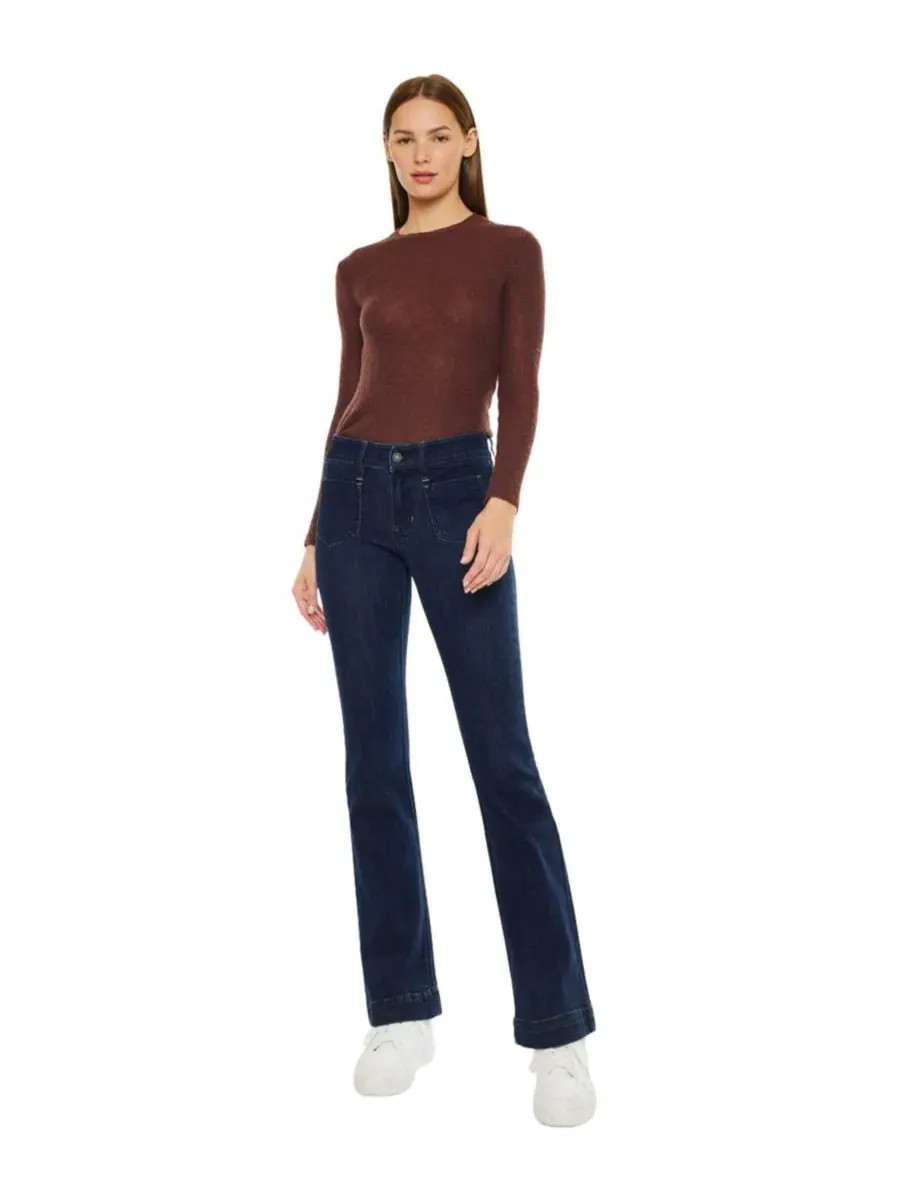 Женские джинсы Star Mid Rise Bootcut Kancan — изображение 7 из 8, темный синий