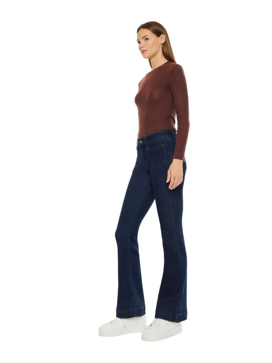 Женские джинсы Star Mid Rise Bootcut Kancan — изображение 8 из 8, темный синий