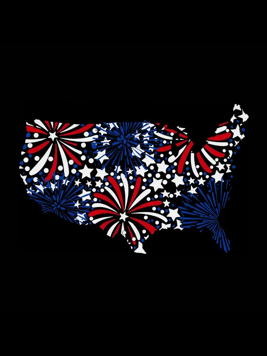 Женский топ-майка без рукавов с принтом USA Fireworks Premium Word Art LA Pop Art — изображение 3 из 3, черный