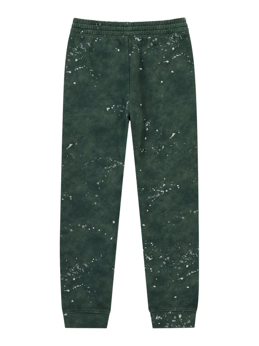 Детские джоггеры из флиса с принтом Paint Splatter abercrombie kids — изображение 2 из 2, оливковый