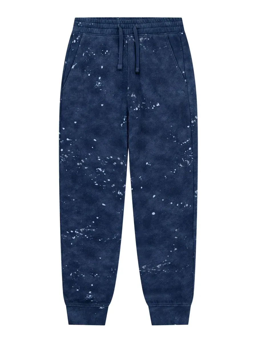 Детские джоггеры из футера с принтом красками Abercrombie Kids