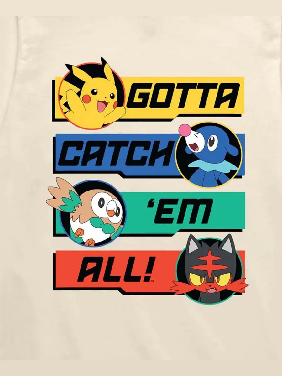 Детская футболка с коротким рукавом и графическим принтом, размер 8-20 Pokemon — изображение 3 из 3, бежевый