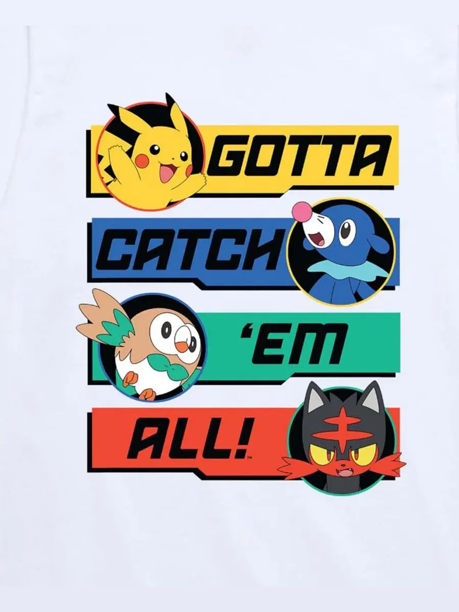 Детская футболка с коротким рукавом и графическим принтом, размер 8-20 Pokemon — изображение 3 из 3, белый