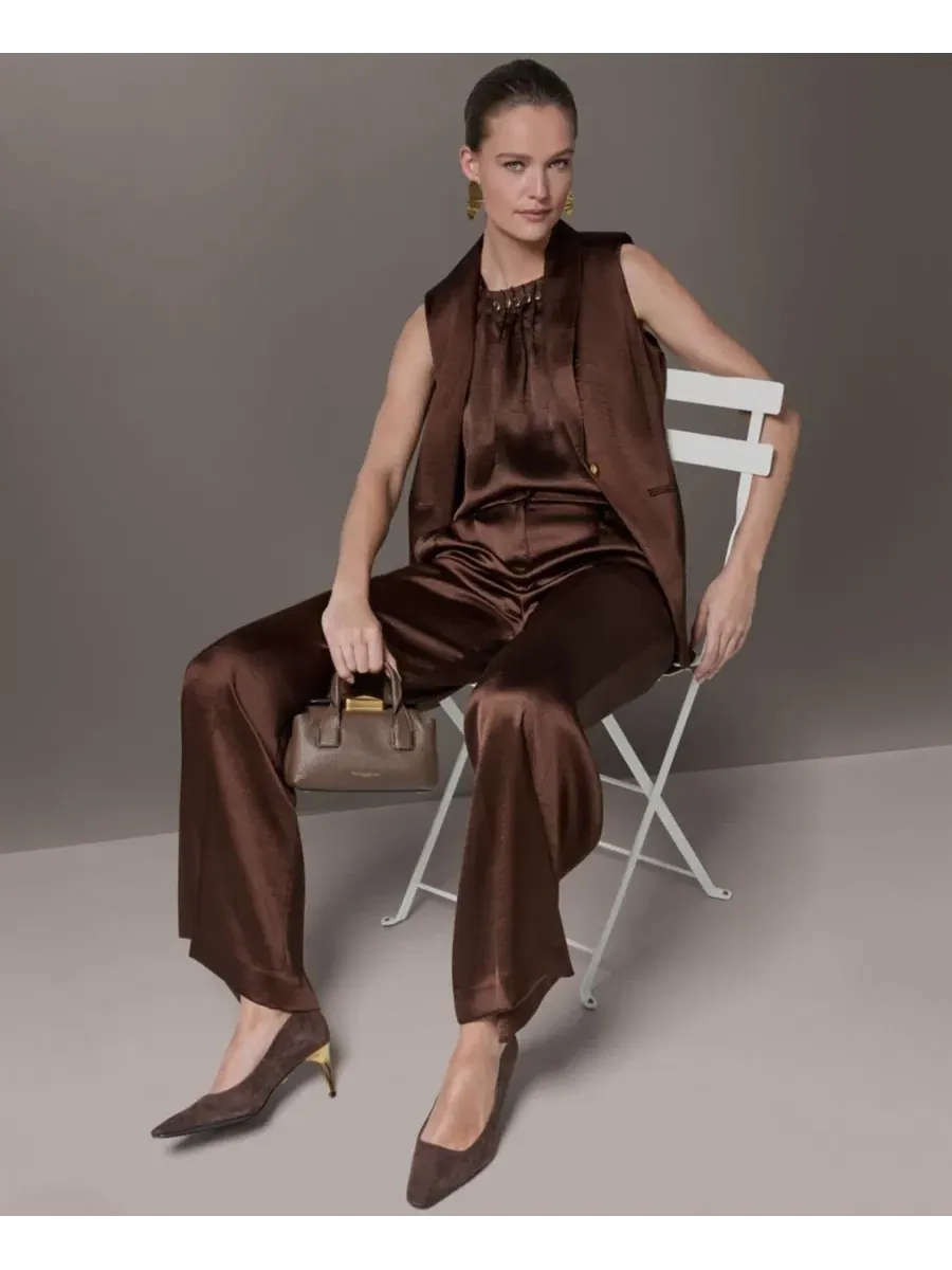 Женский жилет с воротником-стойкой Donna Karan New York — изображение 11 из 11, каньонный