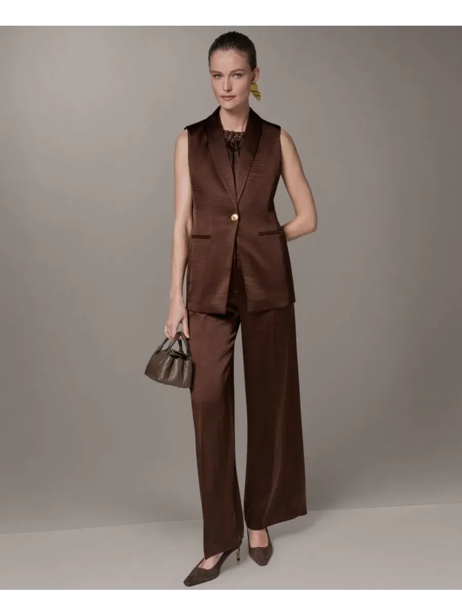 Женский жилет с воротником-стойкой Donna Karan New York — изображение 5 из 11, каньонный