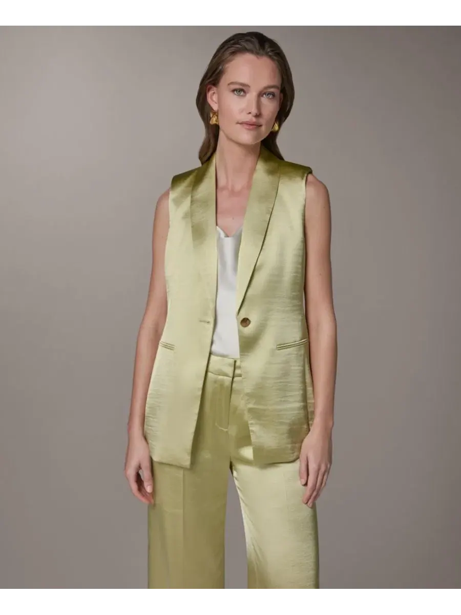 Женский жилет с воротником-стойкой Donna Karan New York — изображение 1 из 8, цитрусовый