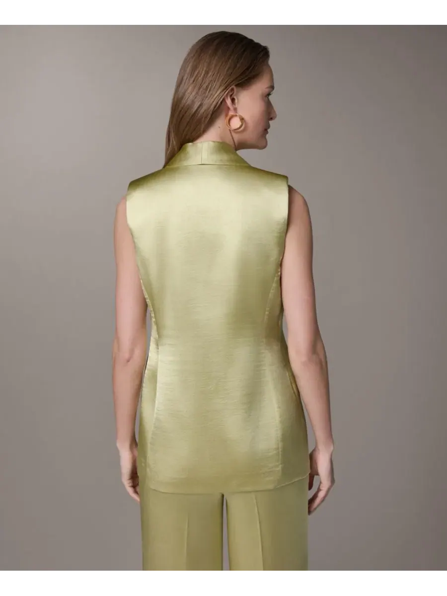 Женский жилет с воротником-стойкой Donna Karan New York — изображение 2 из 8, цитрусовый
