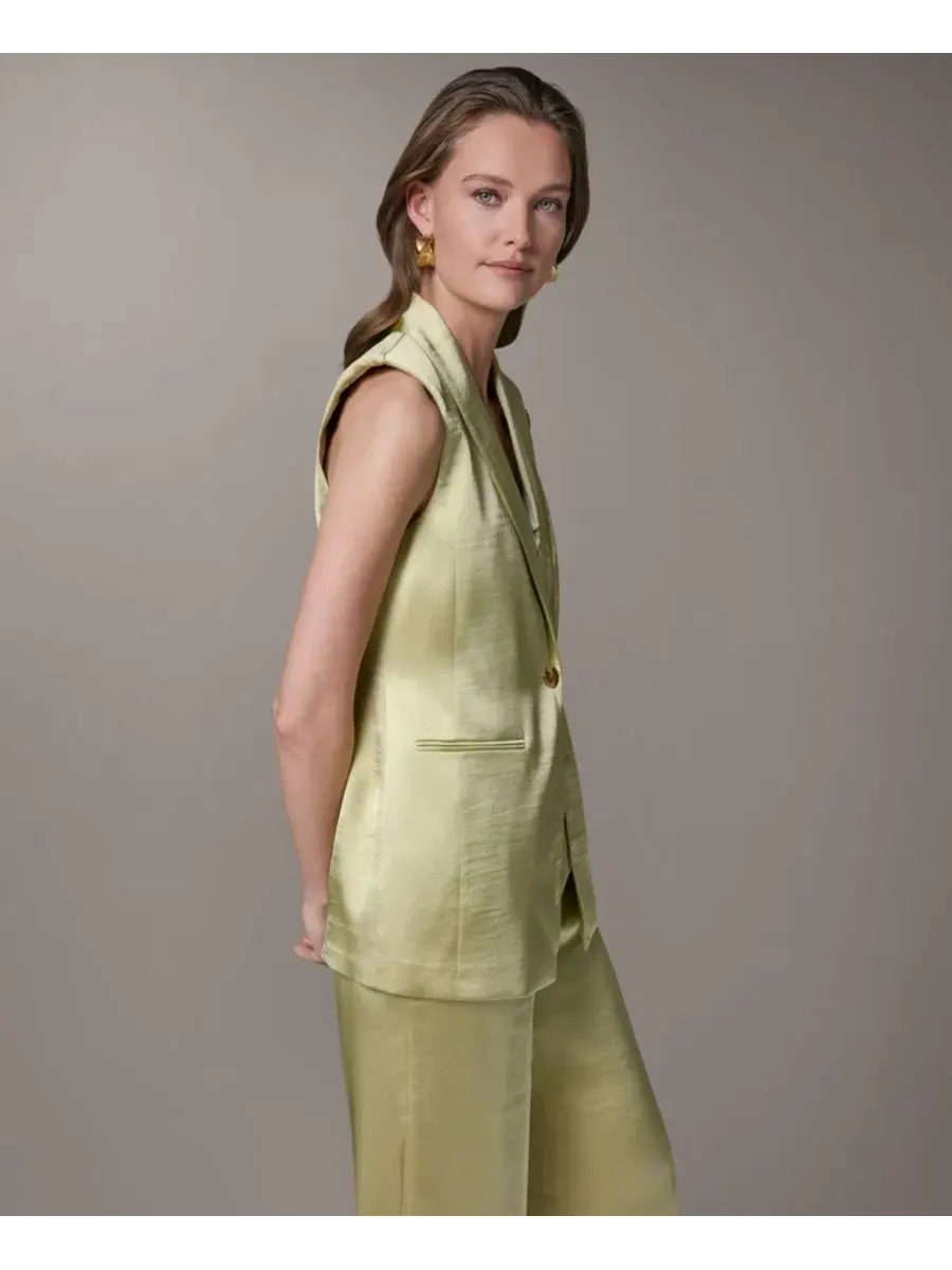 Женский жилет с воротником-стойкой Donna Karan New York — изображение 3 из 8, цитрусовый